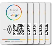 Adesivo Riutilizzabile per Recensioni - 5-Pack Adesivo QR e Tap NFC - Recensisci per Tap Sticker - iPhone e Android - Aumenta le mie Recensioni - Configurazione a Casa | MESSAGENES