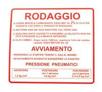 Adesivo rodaggio RMS Classic compatibile con Piaggio per Vespa 50-90-125cc 610170M002