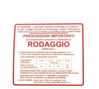 Adesivo rodaggio RMS Classic compatibile con Piaggio per Vespa Gs 150cc 610292M