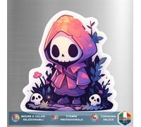 Adesivo SCHELETRO Fantasy Cute • Sticker Vinile per Auto Moto Laptop Manga Anime