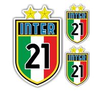 Adesivo Scudetto 21 (2024/25) mod. 4 sagomato compatibile con Inter Milano Seconda stella (2 ADESIVI DA 10 cm. OMAGGIO inclusi nel pacco) cm. 23