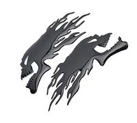 Adesivo Serbatoio Carburante 3D, Aramox 2 Pezzi Decal Adesivi Serbatoio Gas Moto, Adesivo Decalcomania Modello Teschio Fiamma Universale per Moto, 150 x 65 mm, (Nero)