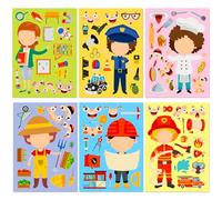 Adesivo Set Professione I 18 Professioni I DIY Clip Book Clip Book Design Sticker Pack Face Change Puzzle Sticker
