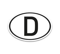 Adesivo sigla paese Germania Nero & Bianco - 17,5 x 11,5 cm norma DIN - Auto Camion Camper Auto - obbligatorio fuori dall’UE - kfz714