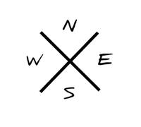 Adesivo simbolo bussola, silhouette (138/6/2)