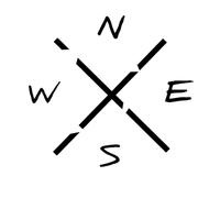 Adesivo simbolo bussola, silhouette (138/6/3)