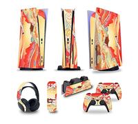 Adesivo Skin 22100 Per PS5 Console Disc Edition & Digital Edition Sticker Vinyl Decal Cover Per Ps5 Controller & Charging Station & Headset & Media Remote Decalcomania Per Cover(Disc Version)