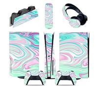 Adesivo Skin Per PS5 Console Disc Edition & Digital Edition Sticker Vinyl Decal Cover Per Ps5 Controller & Charging Station & Headset & Media Remote 33588 Decalcomania Per Cover(Disc Version)
