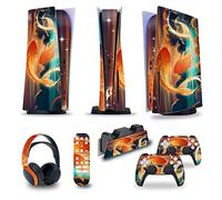 Adesivo Skin Per PS5 Console Disc Edition & Digital Edition Sticker Vinyl Decal Cover Per Ps5 Controller & Charging Station & Headset & Media Remote 72551 Decalcomania Per Cover(Disc Version)