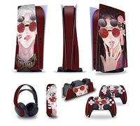 Adesivo Skin Per PS5 Console Disc Edition & Digital Sticker Vinyl Decal Cover Per Ps5 Controller & Charging Station & Headset & Media Remote 57071 Decalcomania Per Cover(Disc Version)
