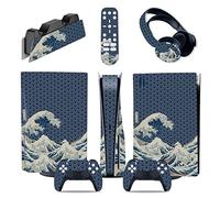 Adesivo Skin Per PS5 Console Disc Edition & Digital Sticker Vinyl Decal Cover Per Ps5 Controller & Charging Station & Headset & Media Remote 56640 Decalcomania Per Cover(Disc Version)