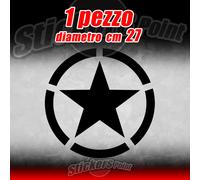 Adesivo STELLA US ARMY Jeep CJ CJ3 CJ5 stickers cm 27 star military 4X4 mod 01