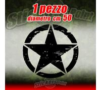 Adesivo STELLA US ARMY Jeep CJ CJ3 CJ5 stickers cm 50 star military 4X4 mod 02