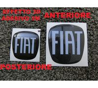 ADESIVO STEMMA BADGE LOGO FIAT MULTIPLA COFANO ANTERIORE + POSTERIORE CARBONIO