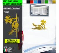 Adesivo sticker camper DELFINI MARE SOLE PALME ESTATE VACANZA cod.2434