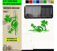Adesivo sticker camper DELFINI MARE SOLE PALME ESTATE VACANZA cod.2434