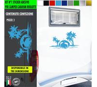 Adesivo sticker camper DELFINI MARE SOLE PALME ESTATE VACANZA cod.2434