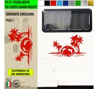 Adesivo sticker camper DELFINI MARE SOLE PALME ESTATE VACANZA cod.2434