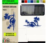 Adesivo sticker camper DELFINI MARE SOLE PALME ESTATE VACANZA cod.2434