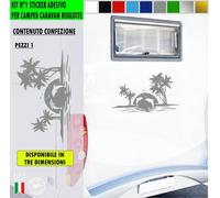 Adesivo sticker camper DELFINI MARE SOLE PALME ESTATE VACANZA cod.2434