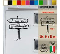 Adesivo sticker camper frase frasi INIZIA UNA NUOVA AVVENTURA vari colori c.1977