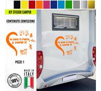 Adesivo sticker camper frase frasi VA DOVE TI PORTA IL CAMPER vari colori c.1974