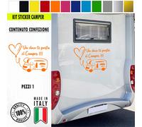 Adesivo sticker camper frase frasi VA DOVE TI PORTA IL CAMPER vari colori c.1978