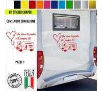 Adesivo sticker camper frase frasi VA DOVE TI PORTA IL CAMPER vari colori c.1978