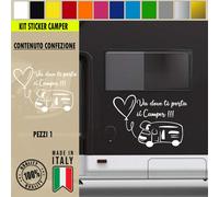 Adesivo sticker camper frase frasi VA DOVE TI PORTA IL CAMPER vari colori c.1978