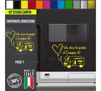 Adesivo sticker camper frase frasi VA DOVE TI PORTA IL CAMPER vari colori c.1978
