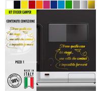 Adesivo sticker camper frase frasi VIAGGIARE IL NOSTRO AMORE vari colori c.1980