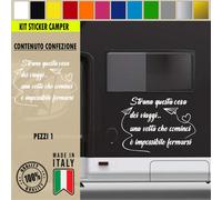 Adesivo sticker camper frase frasi VIAGGIARE IL NOSTRO AMORE vari colori c.1980