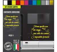 Adesivo sticker camper frase frasi VIAGGIARE IL NOSTRO AMORE vari colori c.1980