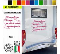 Adesivo sticker camper frase frasi VIAGGIARE IL NOSTRO AMORE vari colori c.1980