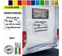 Adesivo sticker camper frase frasi VIAGGIARE IL NOSTRO AMORE vari colori c.1980