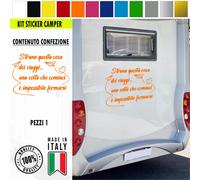 Adesivo sticker camper frase frasi VIAGGIARE IL NOSTRO AMORE vari colori c.1980