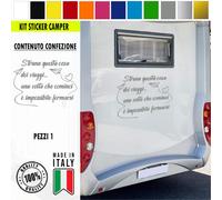 Adesivo sticker camper frase frasi VIAGGIARE IL NOSTRO AMORE vari colori c.1980