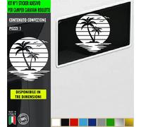 Adesivo sticker camper PALMA MARE SOLE TRAMONTO ESTATE VACANZA cod.2430
