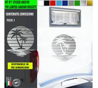 Adesivo sticker camper PALMA MARE SOLE TRAMONTO ESTATE VACANZA cod.2430
