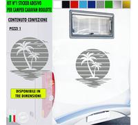 Adesivo sticker camper PALMA MARE SOLE TRAMONTO ESTATE VACANZA cod.2430