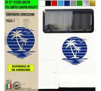 Adesivo sticker camper PALMA MARE SOLE TRAMONTO ESTATE VACANZA cod.2430