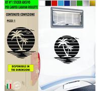Adesivo sticker camper PALMA MARE SOLE TRAMONTO ESTATE VACANZA cod.2430