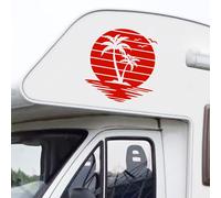 Adesivo sticker camper PALMA MARE SOLE TRAMONTO ESTATE VACANZA cod.2430