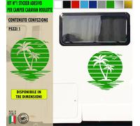 Adesivo sticker camper PALMA MARE SOLE TRAMONTO ESTATE VACANZA cod.2430