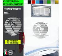 Adesivo sticker camper PALMA MARE SOLE TRAMONTO ESTATE VACANZA cod.2430