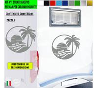 Adesivo sticker camper UNA VITA IN VACANZA SOLE TRAMONTO FERIE MARE c.2433
