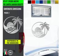 Adesivo sticker camper UNA VITA IN VACANZA SOLE TRAMONTO FERIE MARE c.2433
