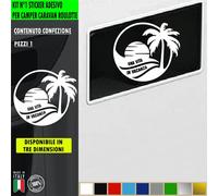 Adesivo sticker camper UNA VITA IN VACANZA SOLE TRAMONTO FERIE MARE c.2433