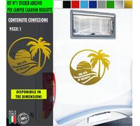 Adesivo sticker camper UNA VITA IN VACANZA SOLE TRAMONTO FERIE MARE c.2433