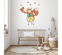 Adesivo Sticker murale per bambini - Il Piccolo Principe trova un amico - Decorazione parete, adesivi per muro